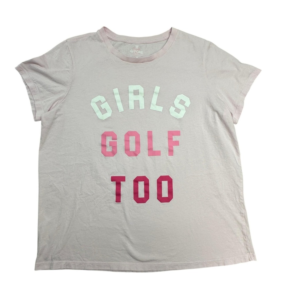 G/FORE Shirt Womens XL Pink Girls Golf Too Graphic Golf Crew Tee Top T Shirt